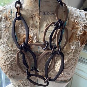 Alisha D Brown and Taupe Multilayered Necklace